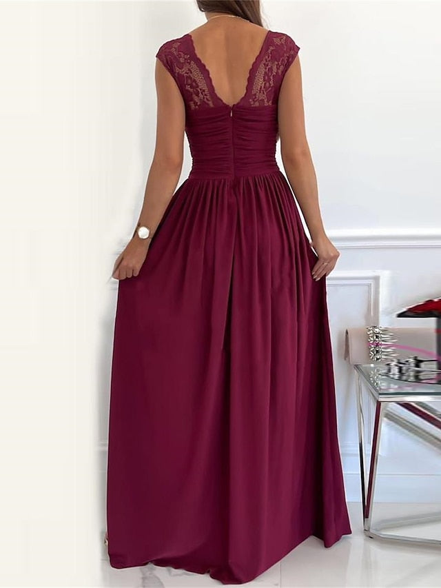Women’s Elegant V-Neck Cocktail Dress - Sophia