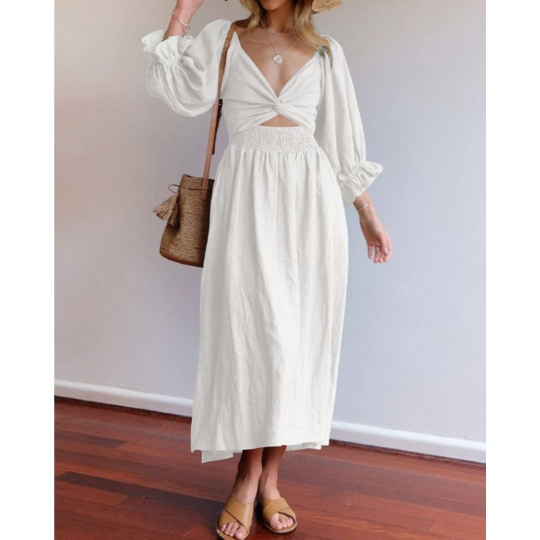 Women's Lightweight Ruffle Sleeve Midi Dress - Trinity
