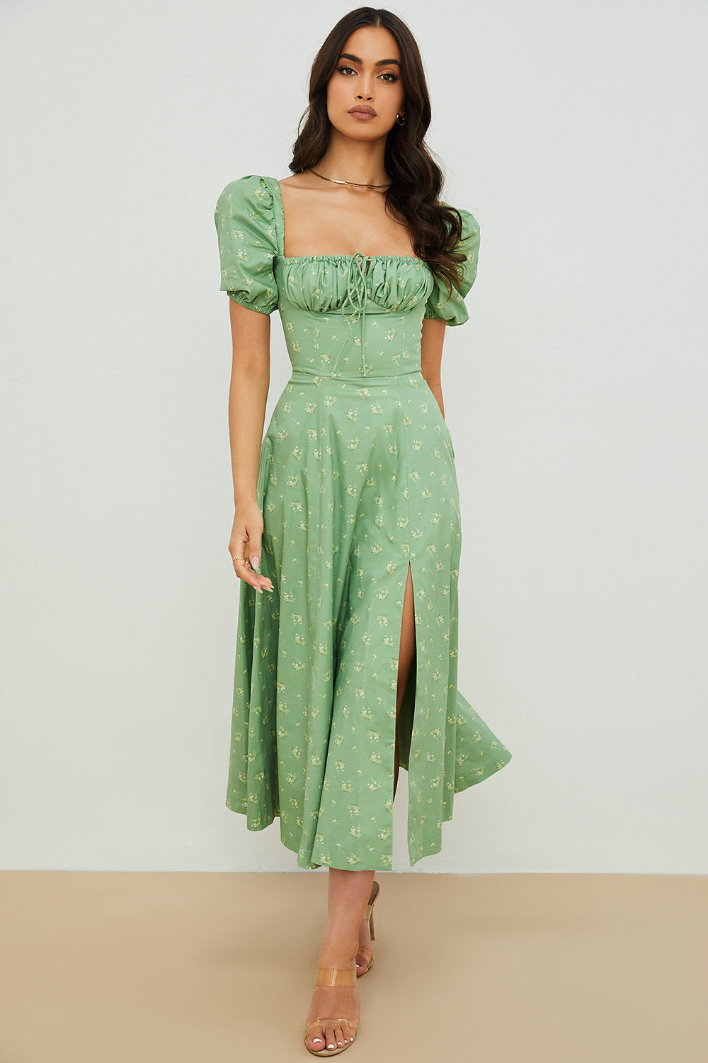 Women's Floral Midi Dress - Lina