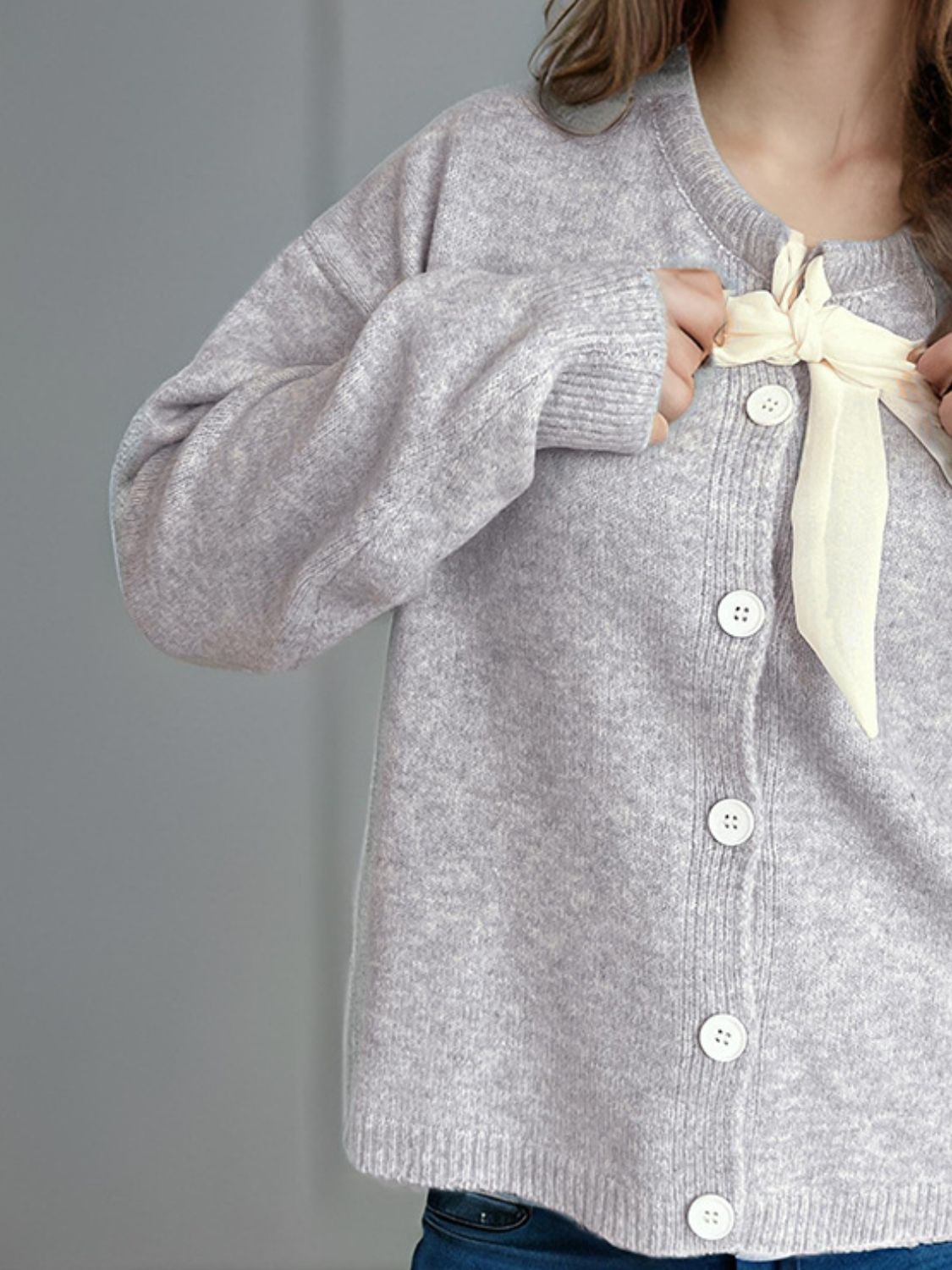 Women’s Long Sleeve Elegant Knitted Cardigan - Alisa