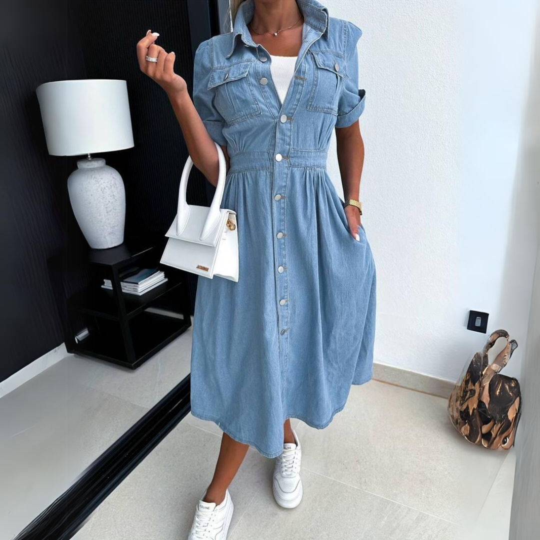 Women’s Denim Midi Dress - Rebekka