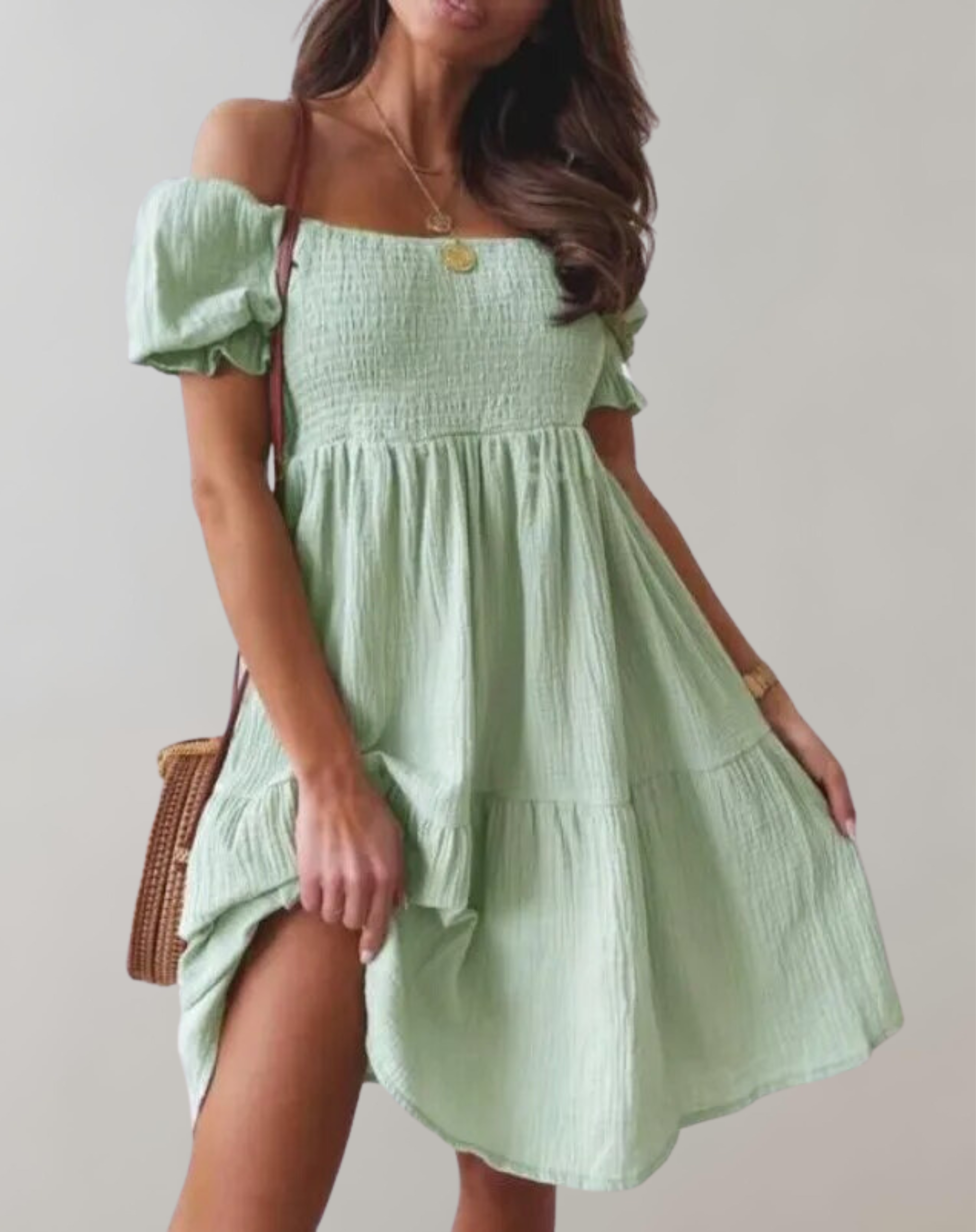 Women's Casual Off-shoulder Summer Mini Dress - Erica