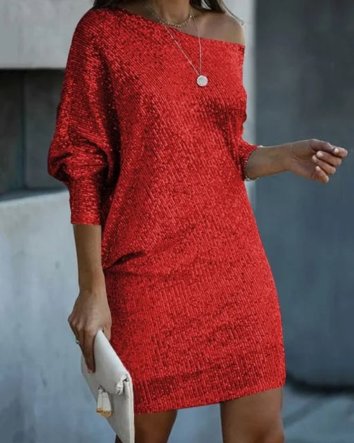 Women’s Elegant One-Shoulder Mini Dress - Ava