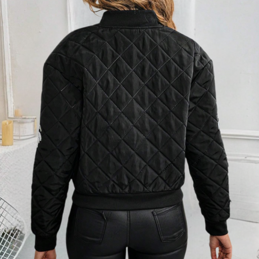 Women's Stylish Zip Bomber Jacket - Mia