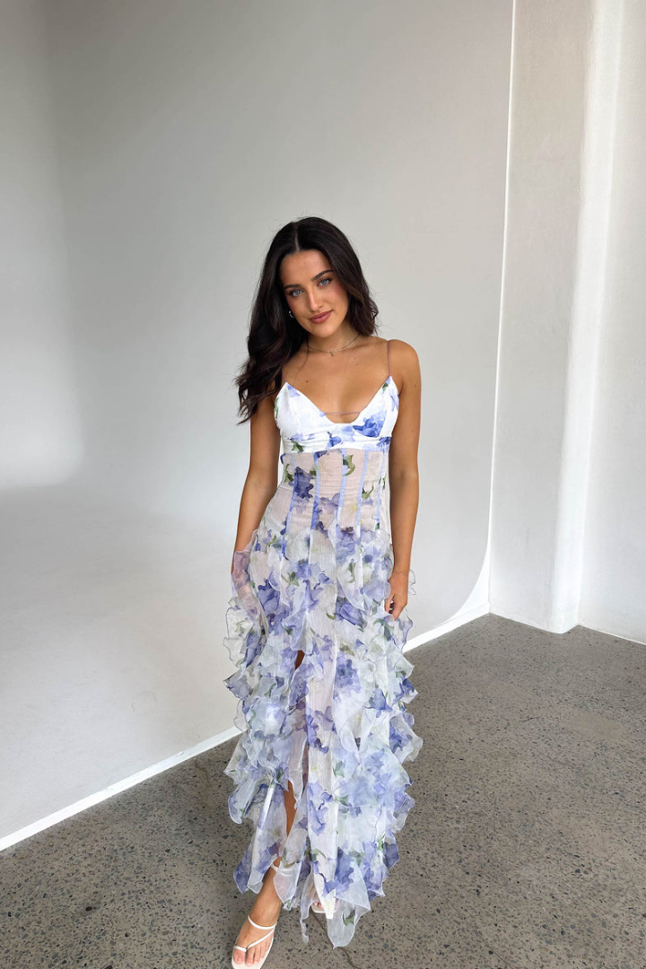 Floral Ruffle Maxi Dress Women | Magnolia