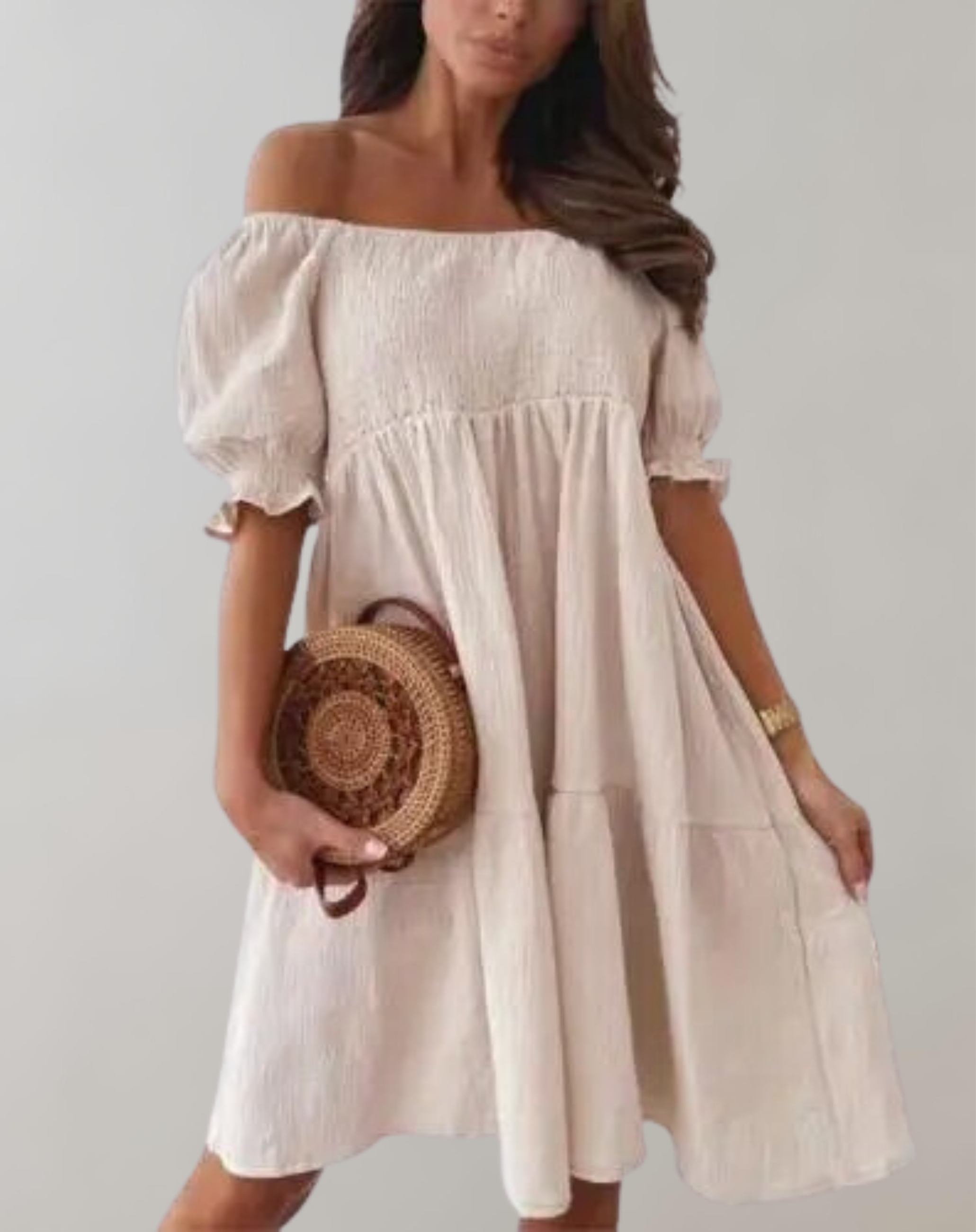 Women's Casual Off-shoulder Summer Mini Dress - Erica