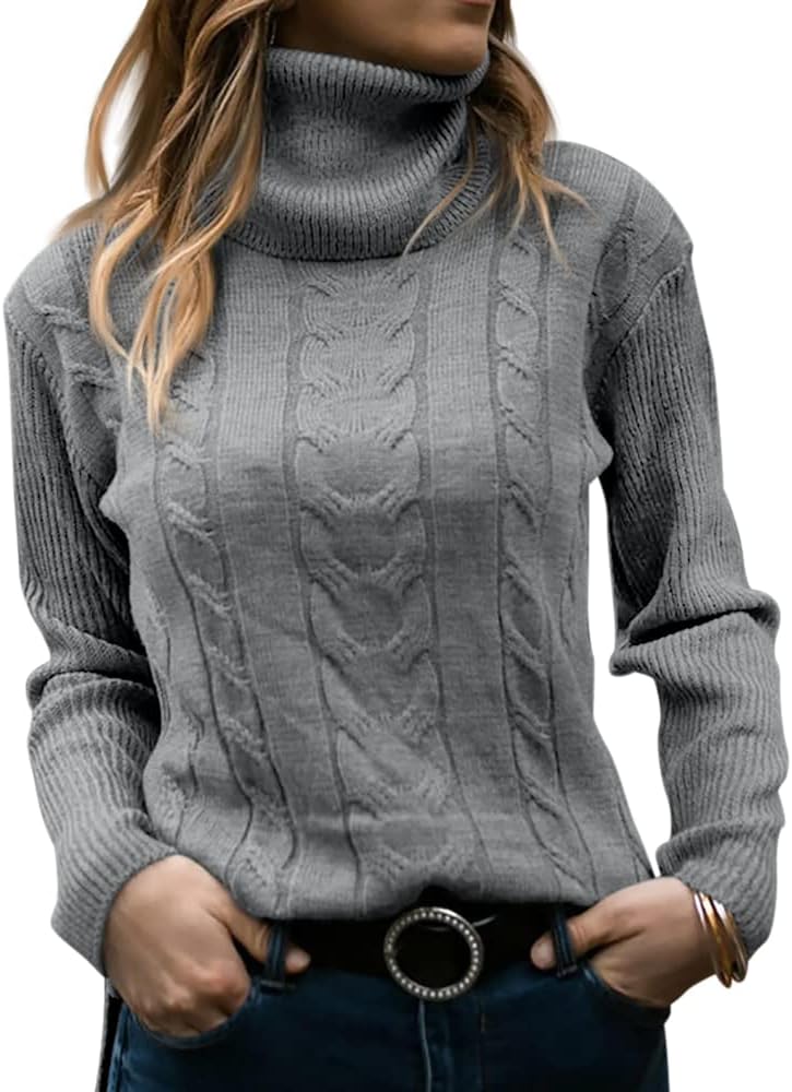 Variant image for Women’s Black Turtleneck Sweater Cozy Knitted Design - Denise-29
