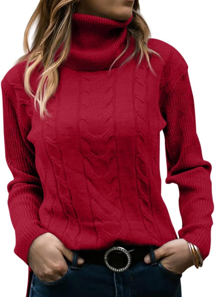 Variant image for Women’s Black Turtleneck Sweater Cozy Knitted Design - Denise-57