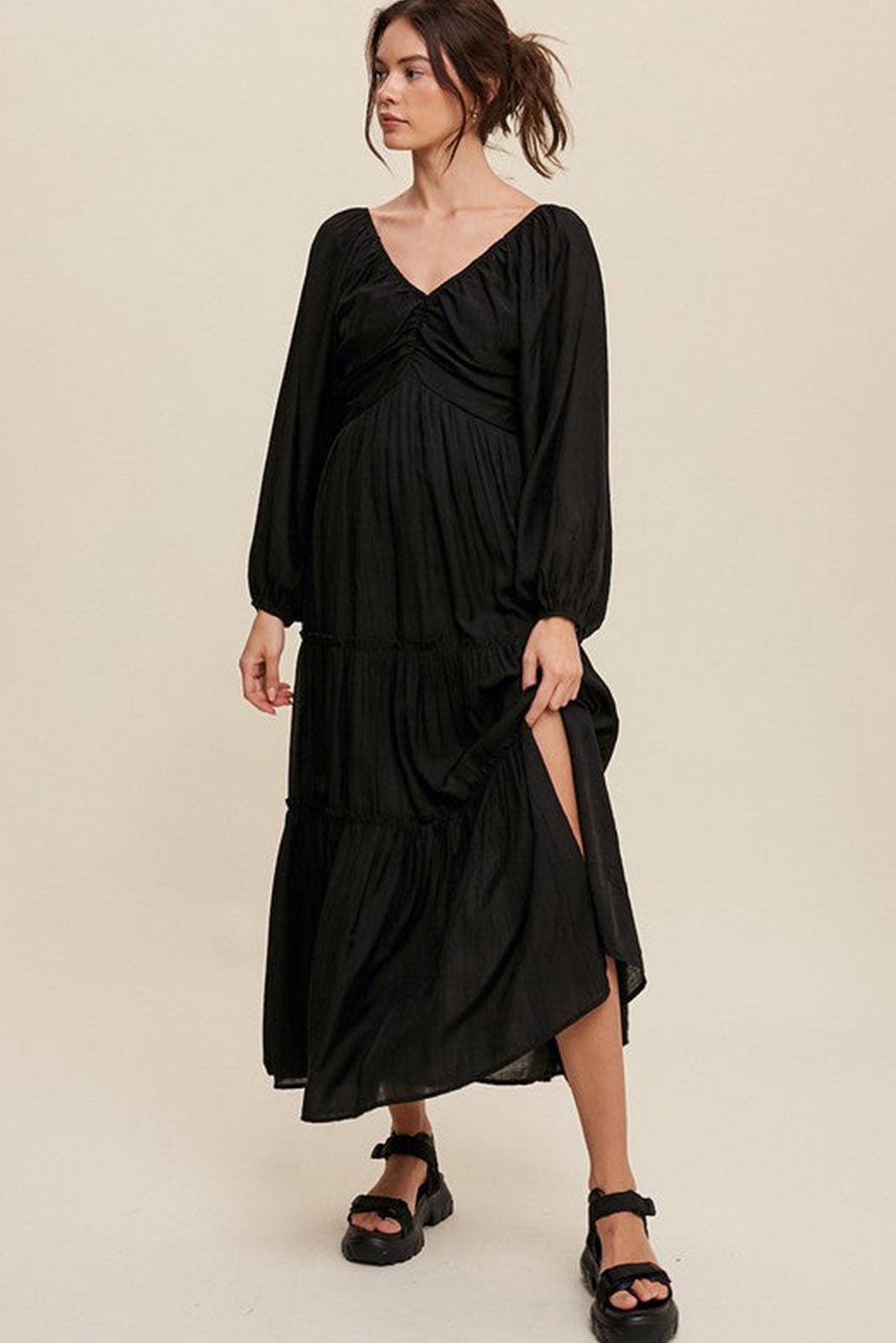 Ladies V Hals Maxi Summer Dress - Alessia-6
