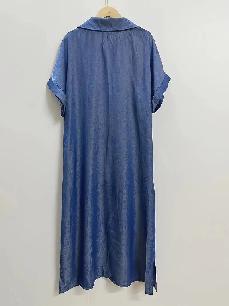 Women’s Summer Denim Midi Dress - Lina