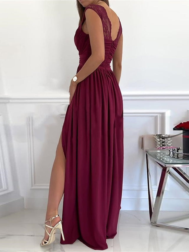 Women’s Elegant V-Neck Cocktail Dress - Sophia