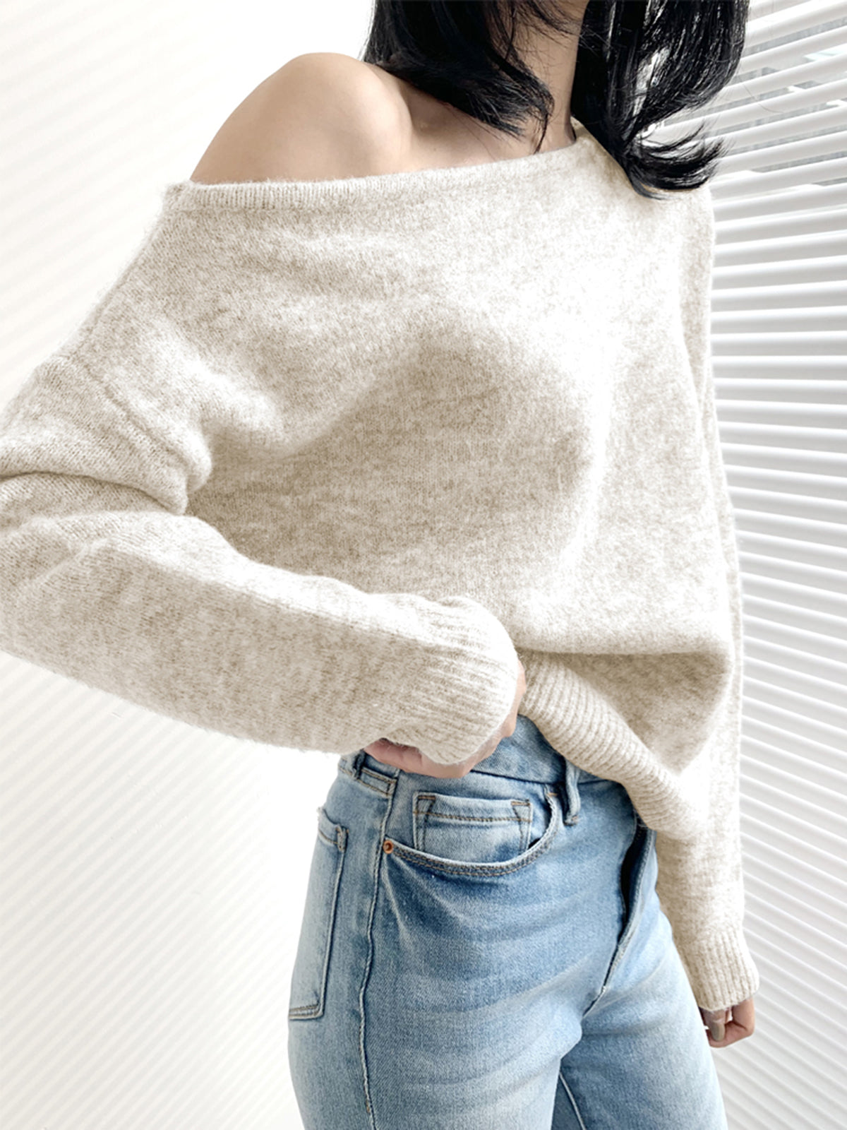 Women’s Lightweight Asymmetrical Sweater - Brynja