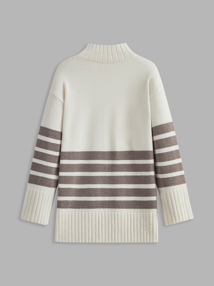 Women’s Striped Turtleneck Sweater - Eydis