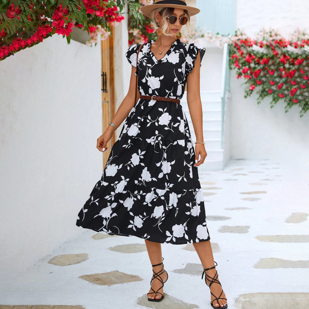 Women's Stylish Summer Boho Midi Dress - Olivia