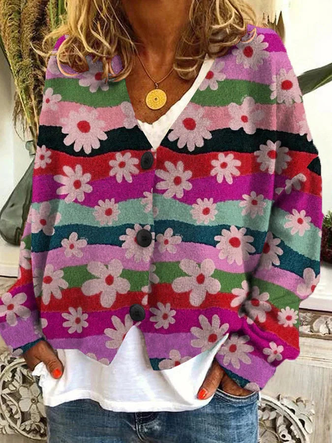 Women’s Long Floral Cardigan - Aurora