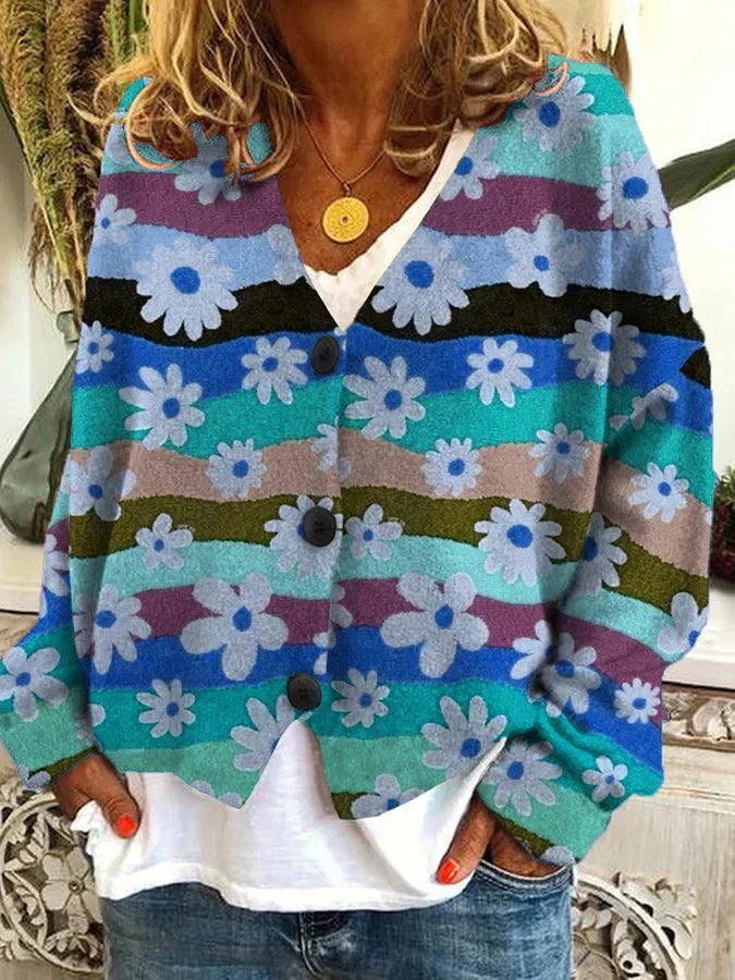 Women’s Long Floral Cardigan - Aurora
