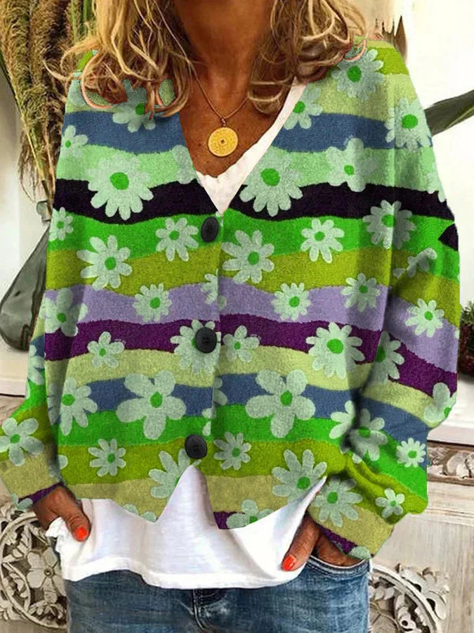 Women’s Long Floral Cardigan - Aurora
