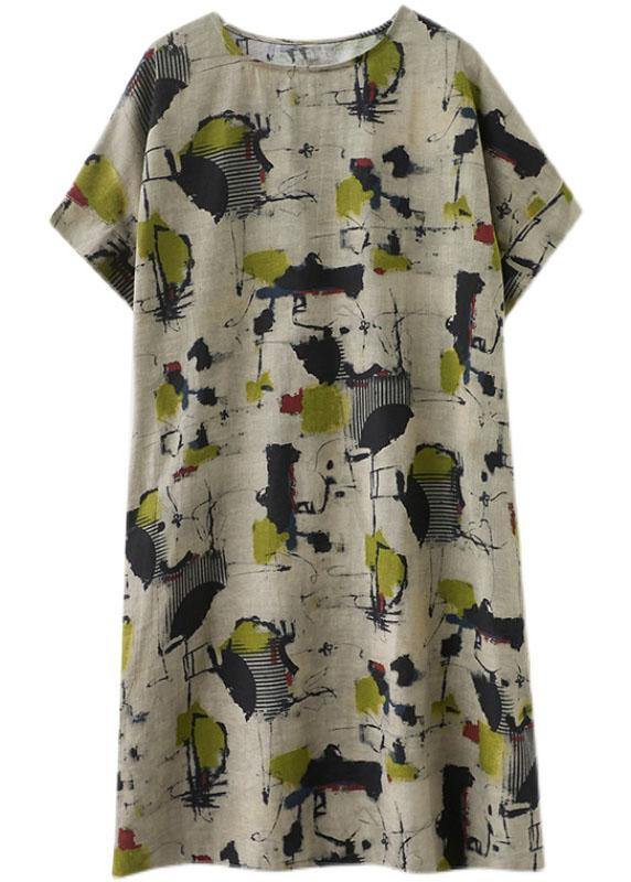 Classy Print O-Neck Pockets Summer Maxi Dresses Half Sleeve - Blair