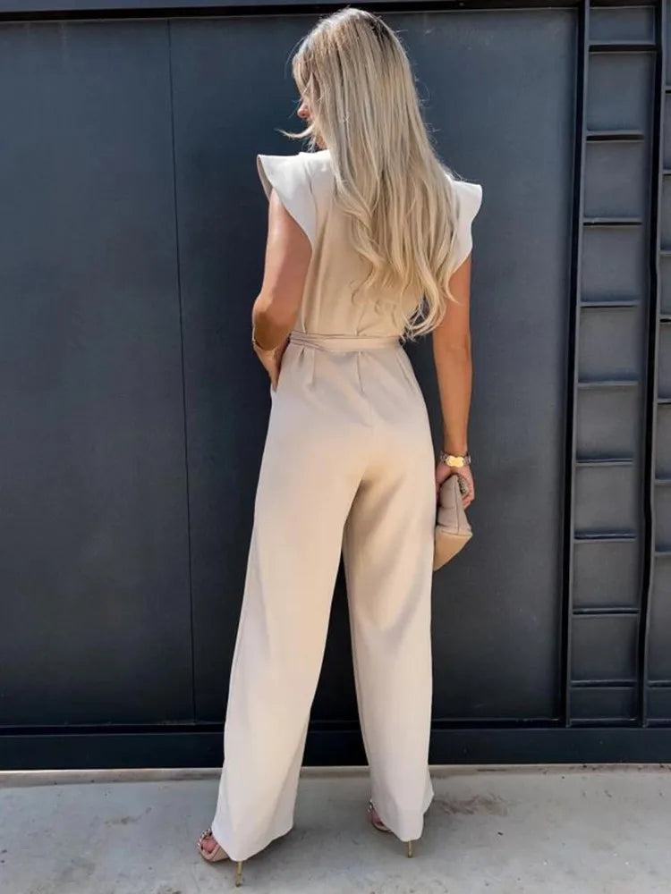 Chic Women's Jumpsuit | Comfortable & Stylish - Pearl