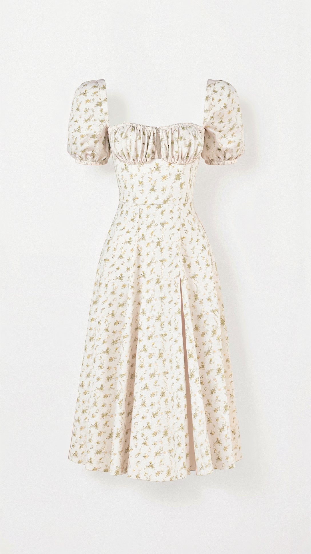 Midi Dress with Square Neckline - Celeste