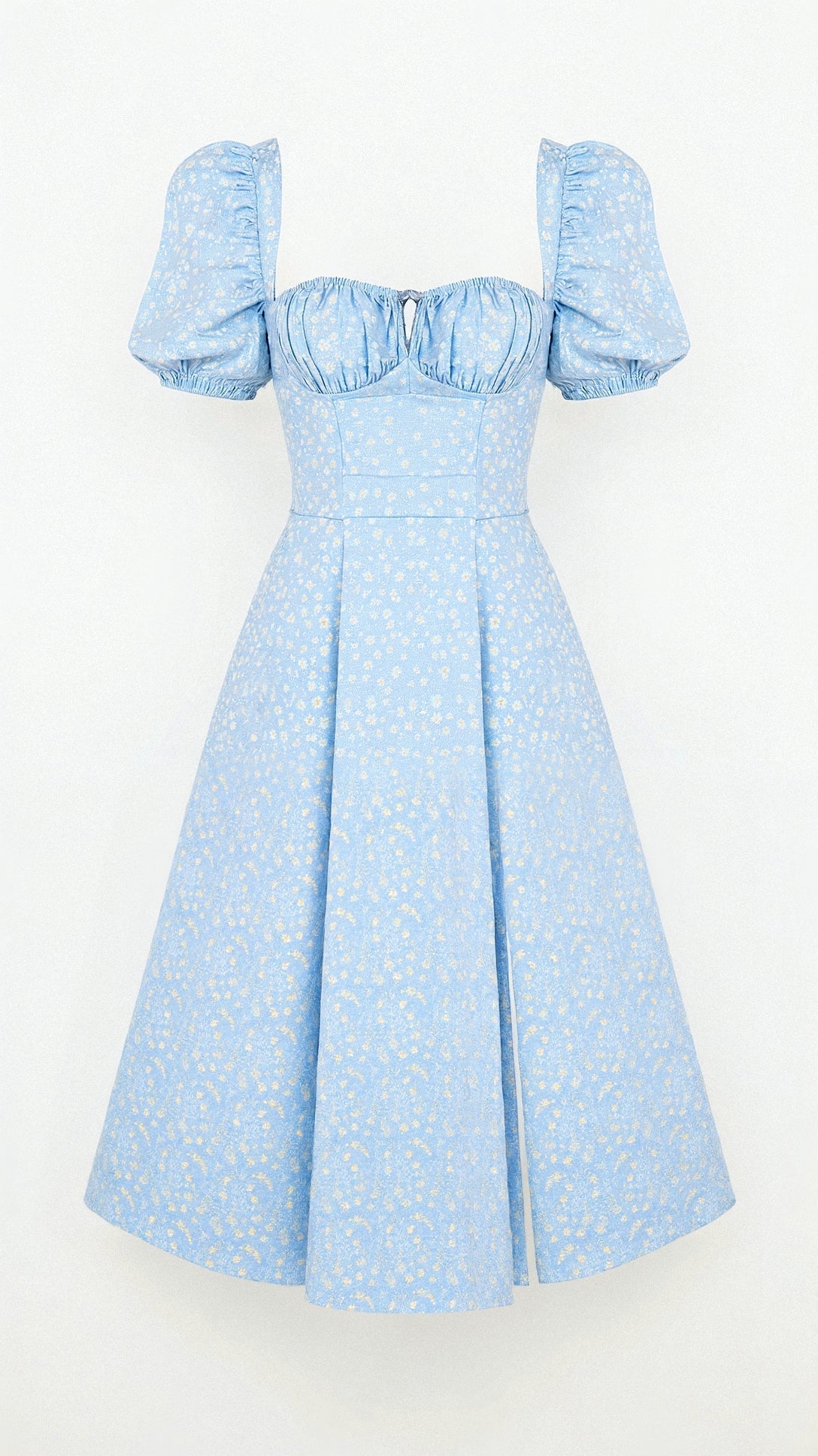 Midi Dress with Square Neckline - Celeste