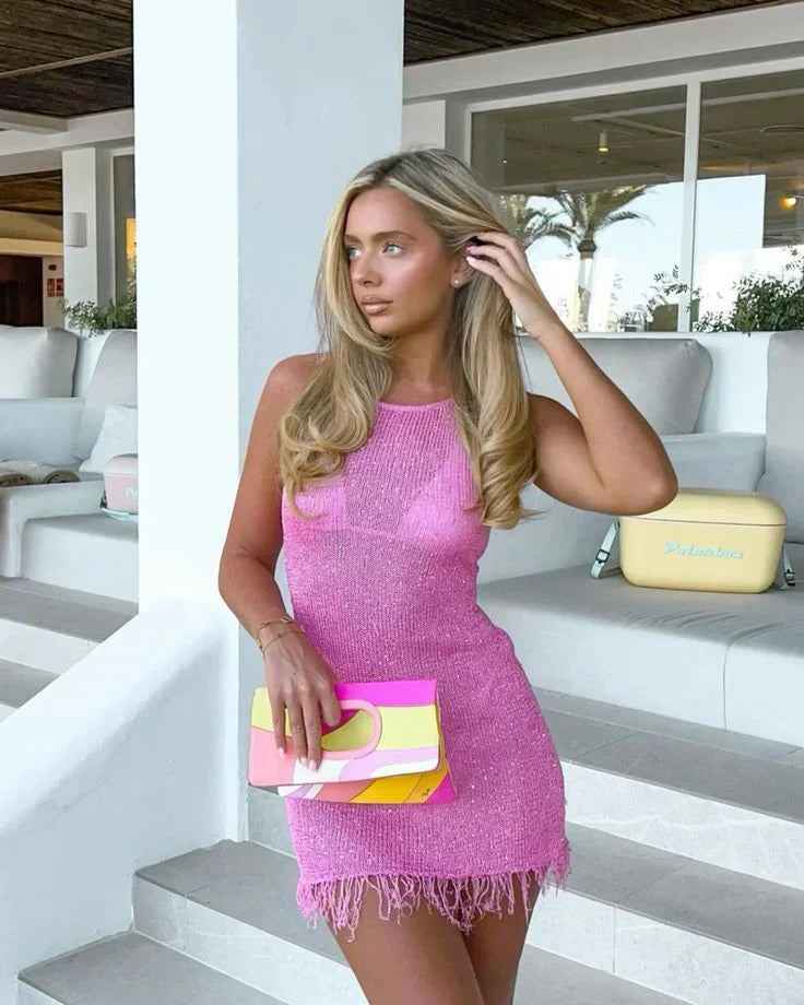 Sparkly Mini Dress - Dove