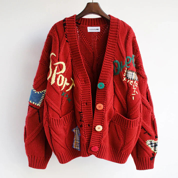Women’s Unique Patchwork Long Cardigan - Ella