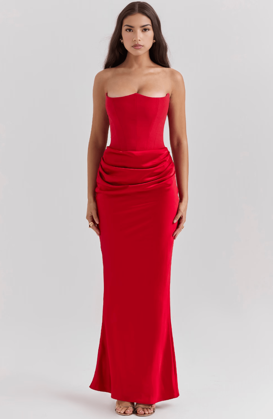 Women's Elegant Strapless Maxi Dress - Mia