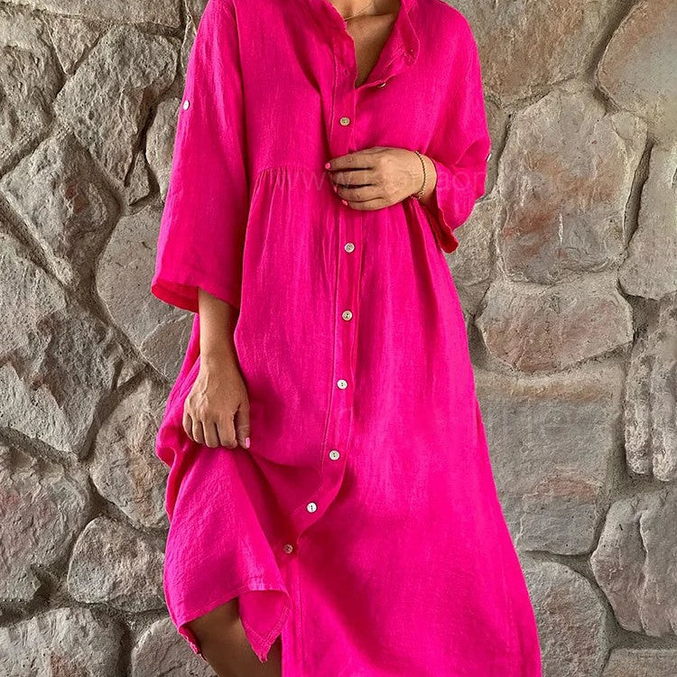 Women’s Elegant Casual Midi Dress - Hedia