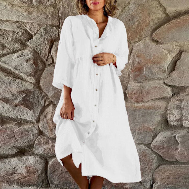 Women’s Elegant Casual Midi Dress - Hedia