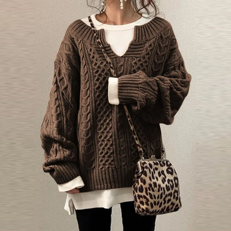 Women’s Oversized Cable Knit Sweater - Kendria