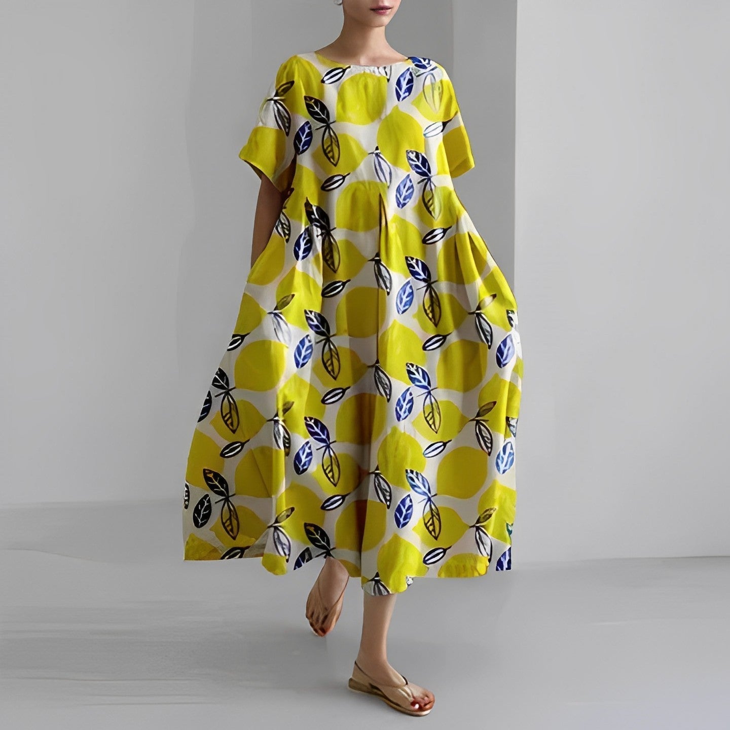 Women’s Boho Floral Summer Midi Dress - Rosa
