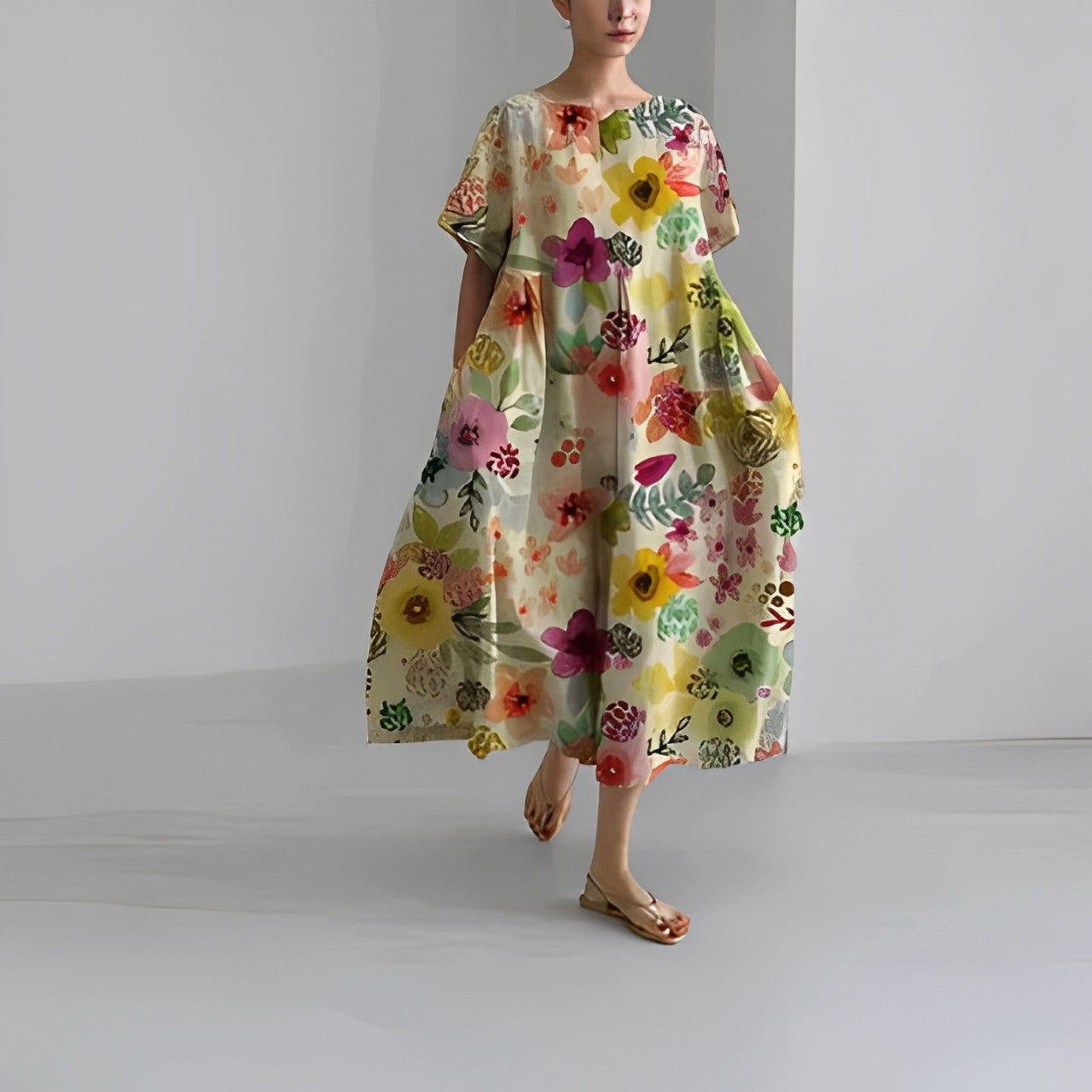Variant image for Women’s Boho Floral Summer Dress Elegant Design - Rosa-29