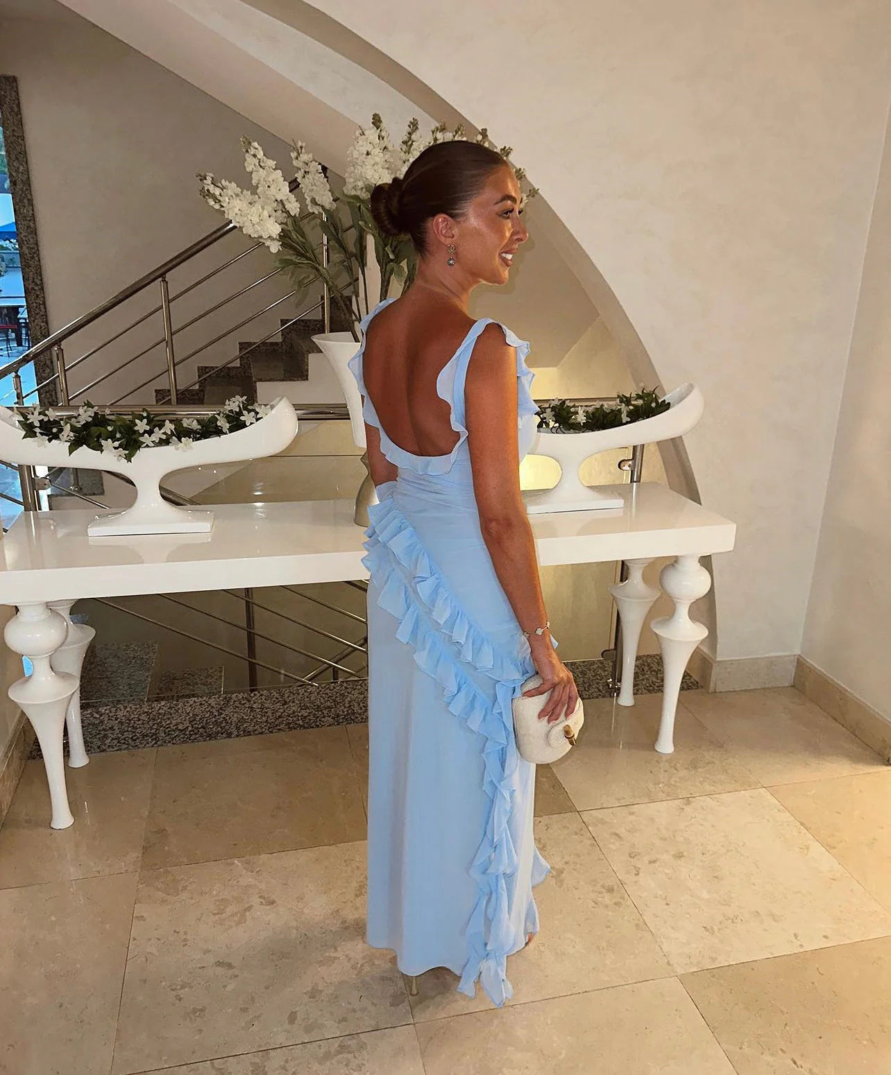 Women’s Ruffled Flattering Summer Maxi Dress - Isabelle