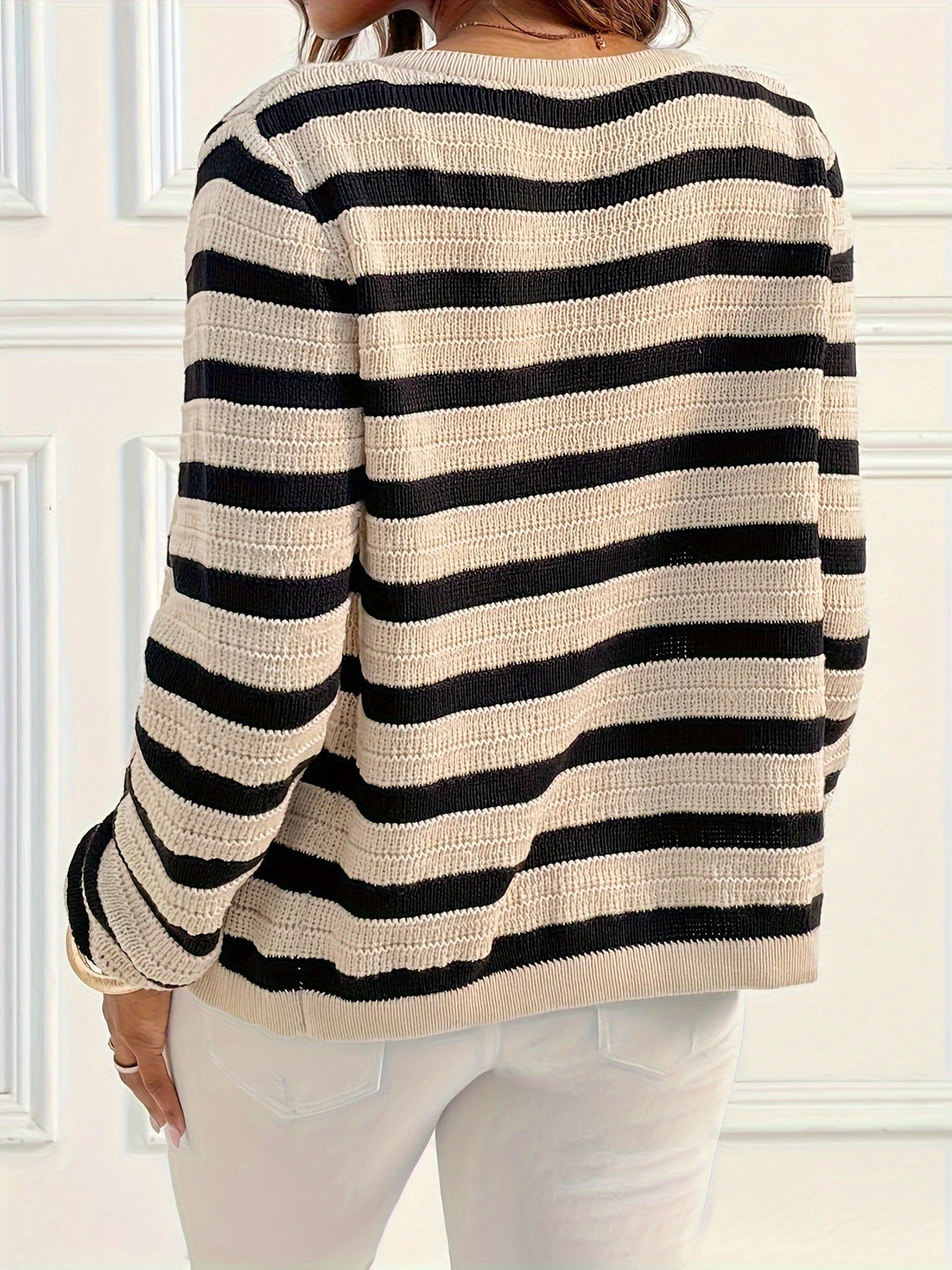 Women’s Buttoned Striped Cardigan - Esmade