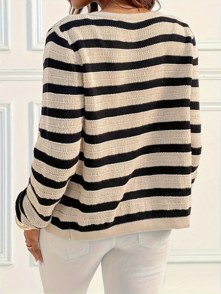 Women’s Buttoned Striped Cardigan - Esmade