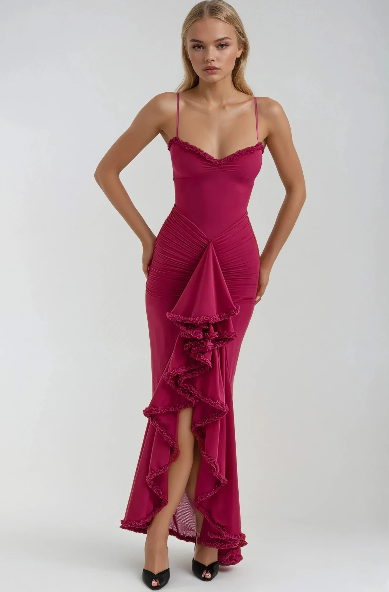 Charming Ruffled Gown - Bianca