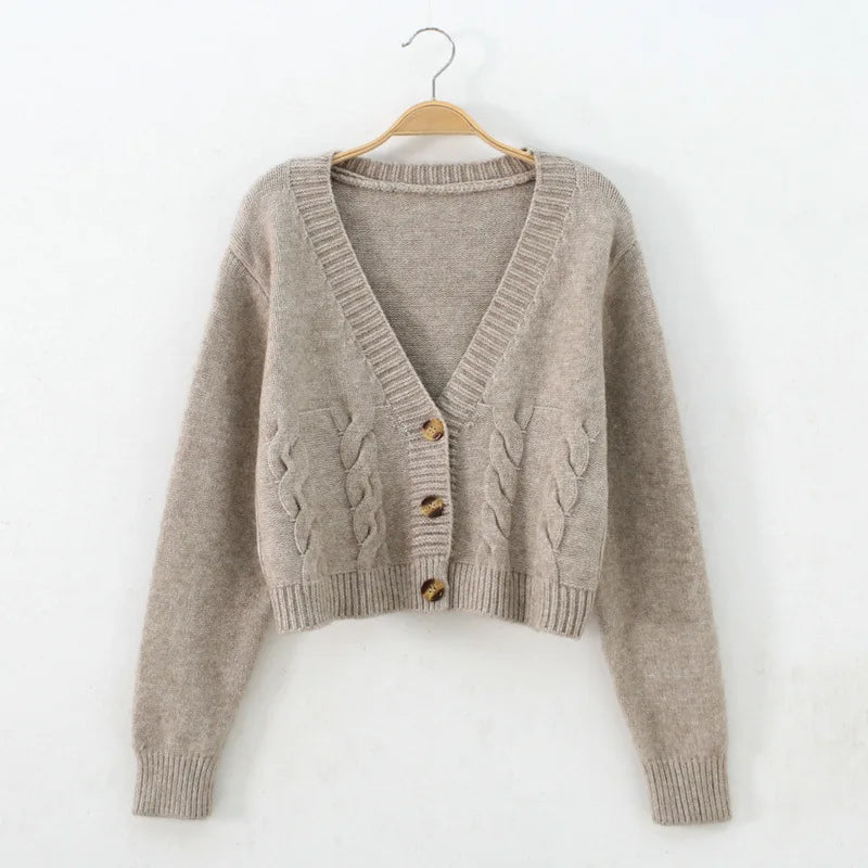 Women’s Cropped V-Neck Cardigan - Saoirse