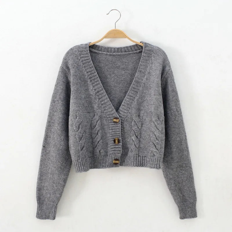 Variant image for Women’s Cropped V-Neck Cardigan - Saoirse-4
