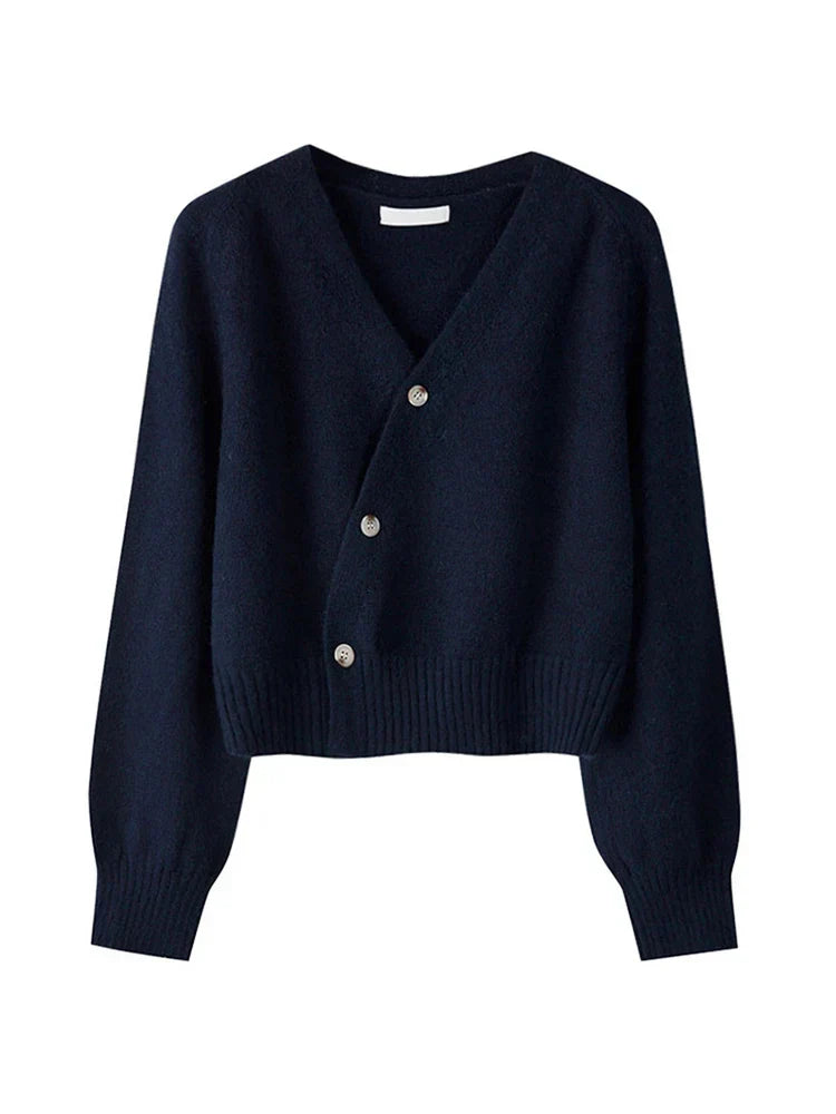 Women’s Asymmetric Design Cropped Cardigan - Livvy