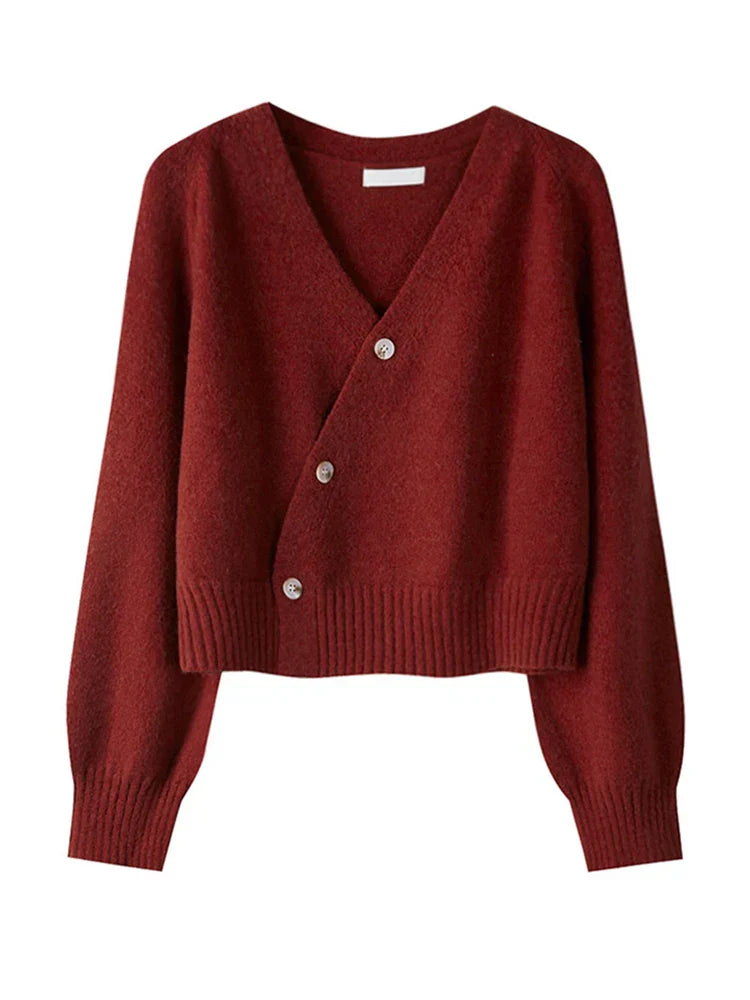 Women’s Asymmetric Design Cropped Cardigan - Livvy