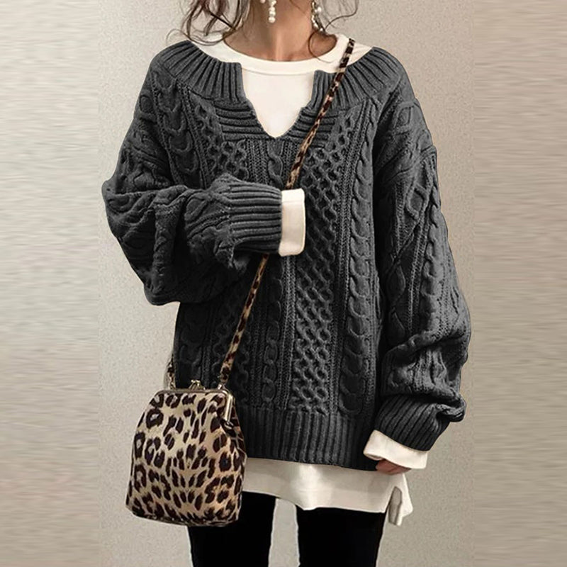 Women’s Oversized Cable Knit Sweater - Kendria