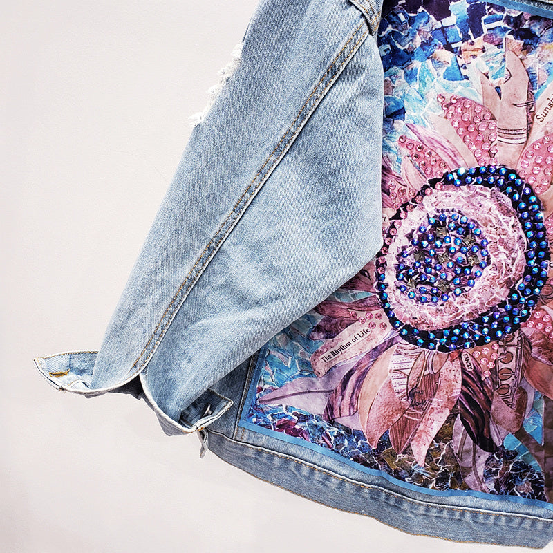 Women’s Oversized Unique Back Print Denim Jacket - Lynn