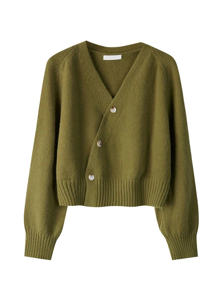 Women’s Asymmetric Design Cropped Cardigan - Livvy