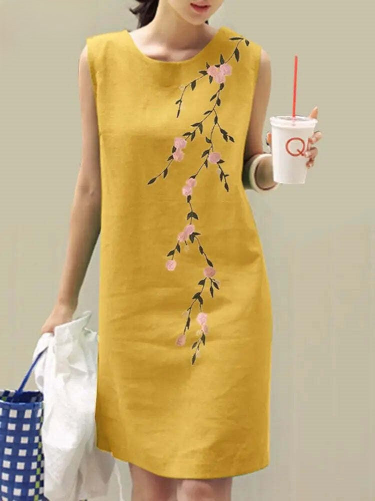 Ladies Floral Embroidered Mini Gala Dress - Sofia-6