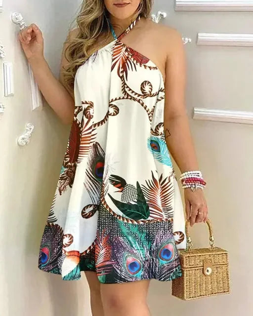 Ladies Halter Mini Summer Dress - Janien-6