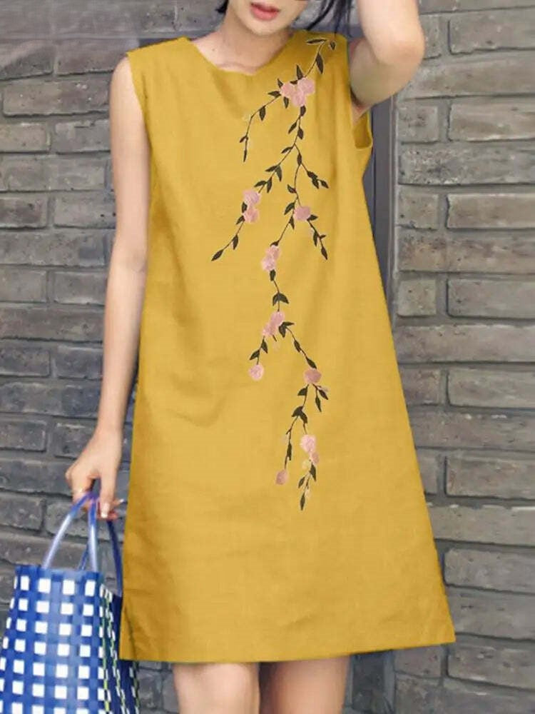 Ladies Floral Embroidered Mini Gala Dress - Sofia-5