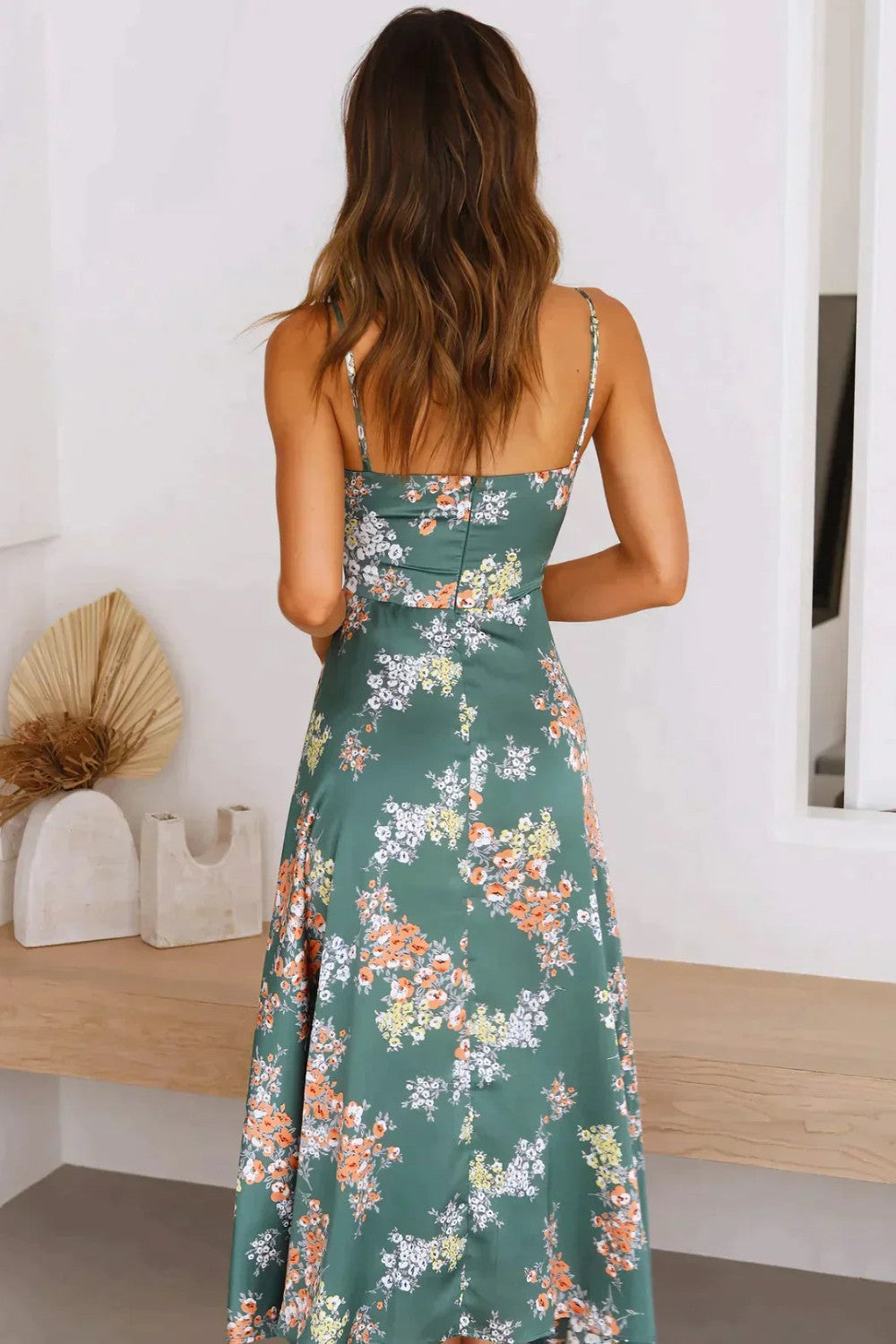 Ladies Deep V Hals Midi Summer Dress - Treviah-5