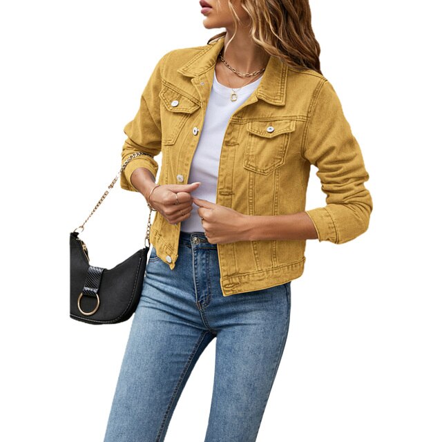 Variant image for Women’s Denim Jacket Classic Casual Design - Jade-31