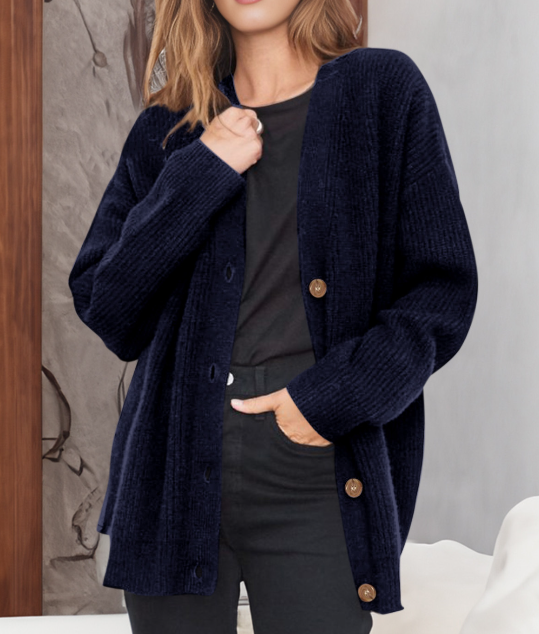 Variant image for Women’s Long Cardigan Stylish Open Front Design - Florinda-21